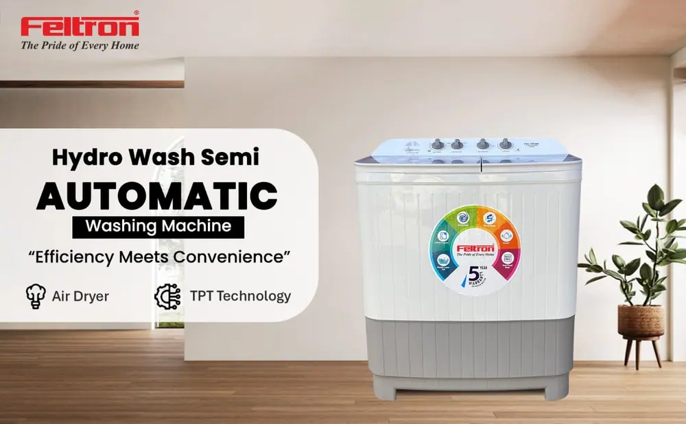 Feltron 8 kg Semi Automatic Top Load Washing Machine White,Grey Glass Lid (FIPL80SWM) — details 1