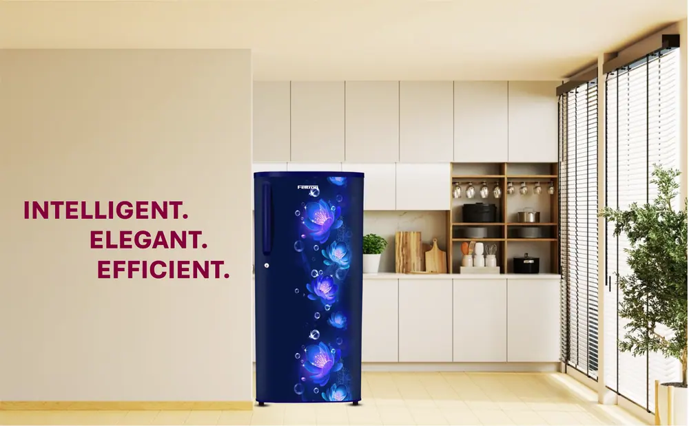 Feltron 215 Ltr 2 Star Direct cool Refrigerator (Blue Flower Texture) FIPL2402PCFBDX — details 1