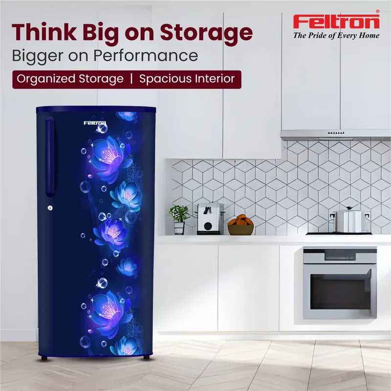 Feltron 215 Ltr 2 Star Direct cool Refrigerator (Blue Flower Texture) FIPL2402PCFBDX — image 1