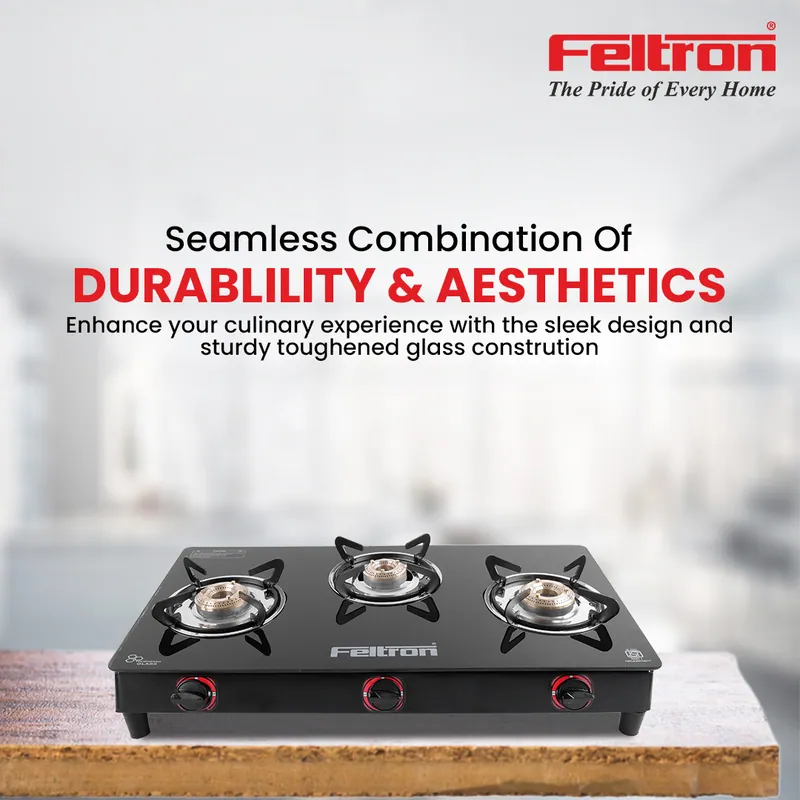 Feltron Pyramid Gas Stove Cooktop (3 Burner) — image 1