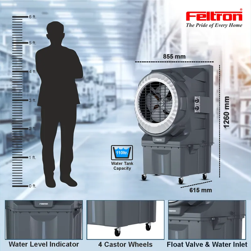 Feltron 110 Ltr Commercial Air Cooler (Turbo Cool Plus) — image 3