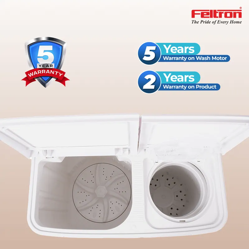 Feltron 7.2 kg Semi Automatic Top Load Washing Machine White, Pink Glass Lid (FIPL72SWM) — image 6