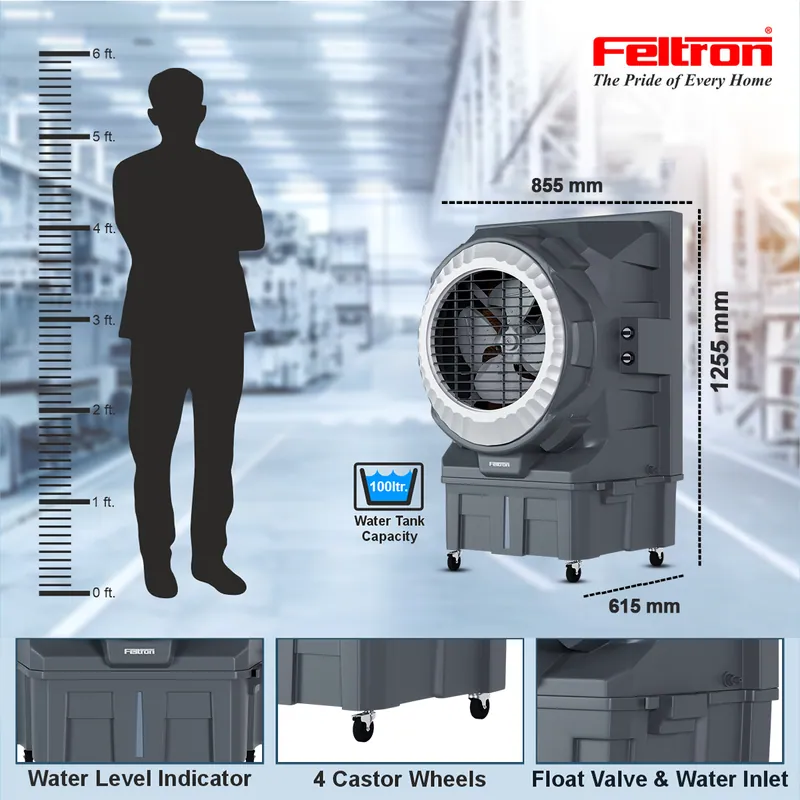 Feltron 100 Ltr Commercial Air Cooler (Turbo Cool Plus) — image 3