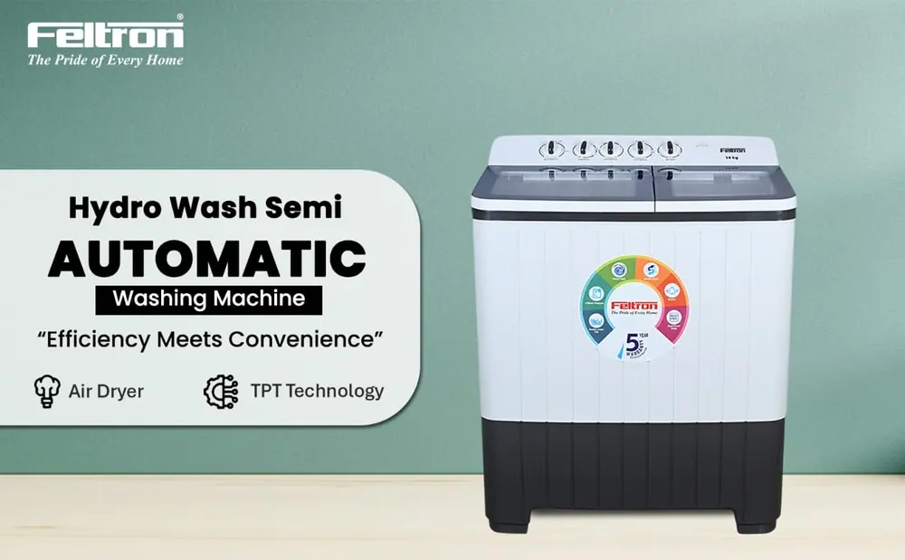 Feltron 14 kg Semi Automatic Top Load Washing Machine White,Grey Transparent Glass Soft Close Lid (FIPL14TGSWM) — details 1
