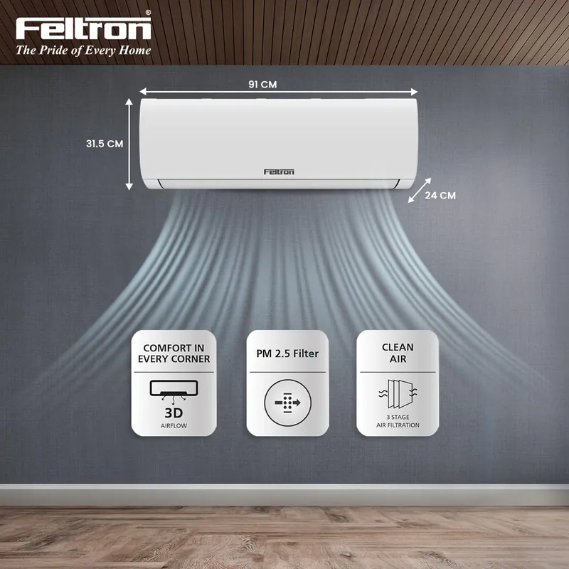 Feltron 1.5 Ton (18k) 3 Star Fixed Speed Split Air Conditioner — image 3