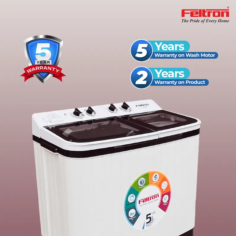 Feltron 10 kg Semi Automatic Top Load Washing Machine White,Maroon Transparent Glass Soft Close Lid (FIPL10TGSWM) — image 6