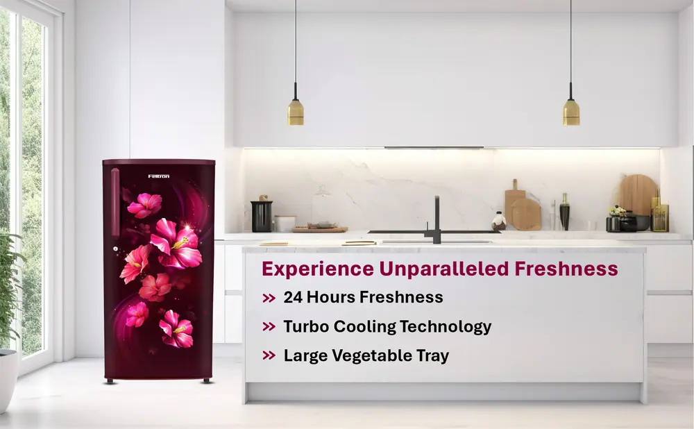 Feltron 230 Ltr 2 Star Direct cool Refrigerator (Wine Flower Texture) FIPL2552PBFWDX — details 2