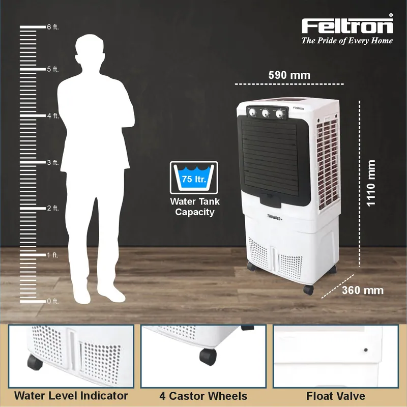 Feltron 75 Ltr Desert Air Cooler (Thunder Plus) — image 3