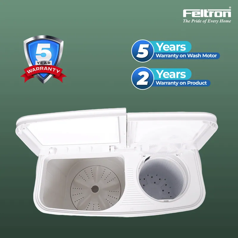 Feltron 8 kg Semi Automatic Top Load Washing Machine White,Grey Glass Lid (FIPL80SWM) — image 6