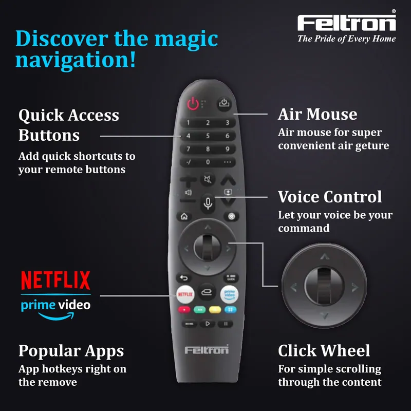Feltron 109 cm (43 inch) Ultra HD LED Smart Web OS TV Bezel-less design (FT43094KSWFL) — image 8