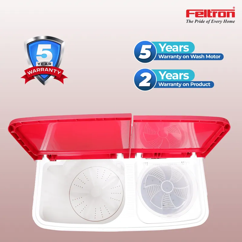 Feltron 6.5 Kg Semi Automatic Top Load Washing Machine White,Red Plastic Lid (FIPLSWM65EP) — image 6