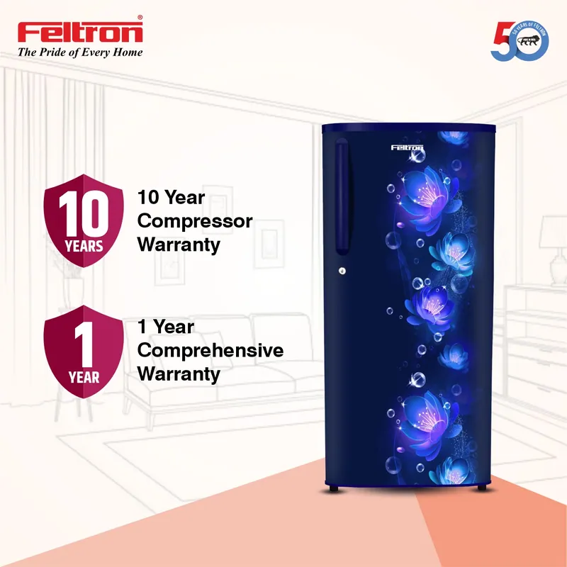 Feltron 215 Ltr 2 Star Direct cool Refrigerator (Blue Flower Texture) FIPL2402PCFBDX — image 3