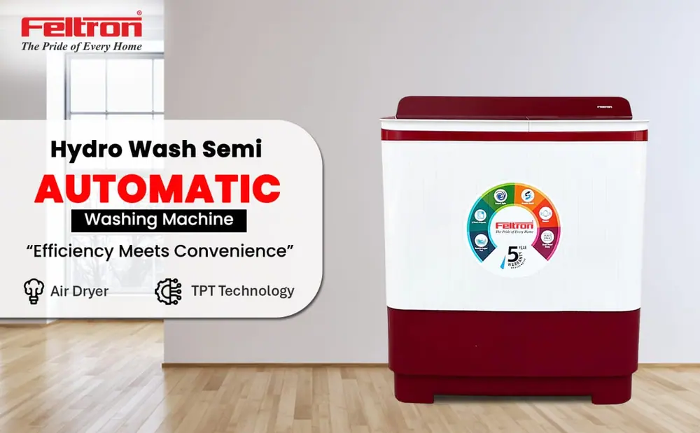 Feltron 12 kg Semi Automatic Top Load Washing Machine White,Red Transparent Full Glass Soft Close Lid (FIPL12FTGSWM) — details 1