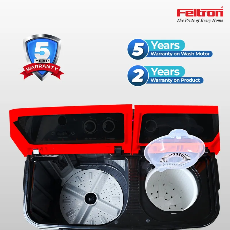 Feltron 11 kg Semi Automatic Top Load Washing Machine Black,Grey Transparent Glass Soft Close Lid (FIPL11TGSWM) — image 5
